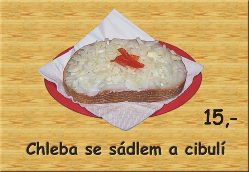 Chleba se sádlem a cibulí